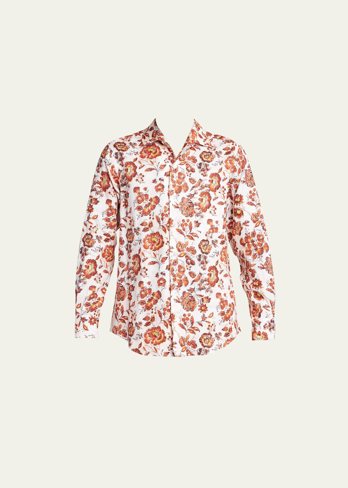 Mens Andre Floral Linen Sport Shirt Product Image