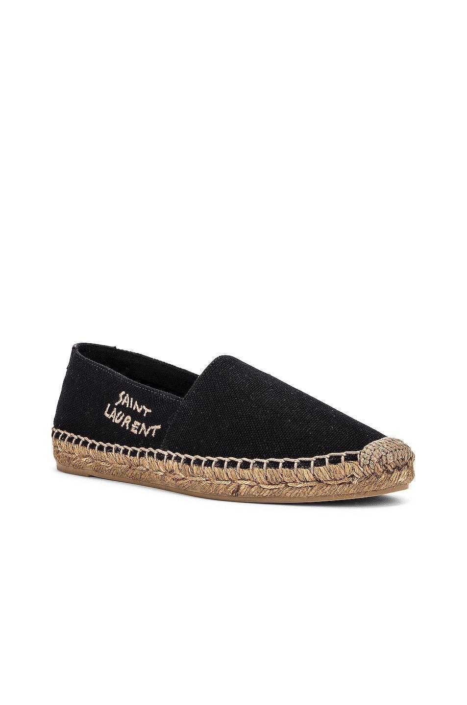 Saint Laurent Signature Espadrilles in Black - Black. Size 40.5 (also in 36, 36.5, 37, 38, 39, 40). Product Image