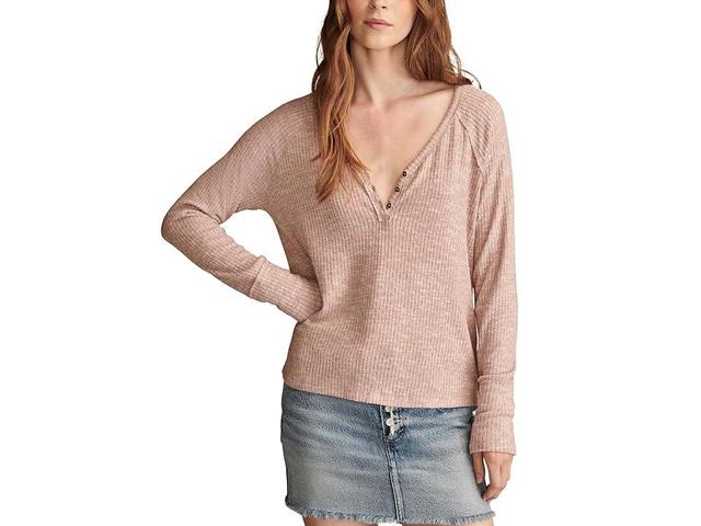 Lucky Brand Cloud Henley (Fawn) Women's Clothing Product Image