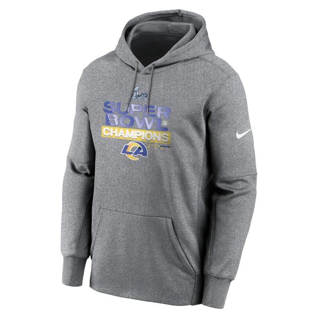 Mens Nike Heather Charcoal Los Angeles Rams 2021 Super Bowl Champions Locker Room Trophy Collection Pullover Hoodie Product Image