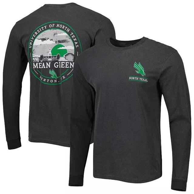 Mens Black North Texas Mean Green Circle Campus Scene Long Sleeve T-Shirt Product Image