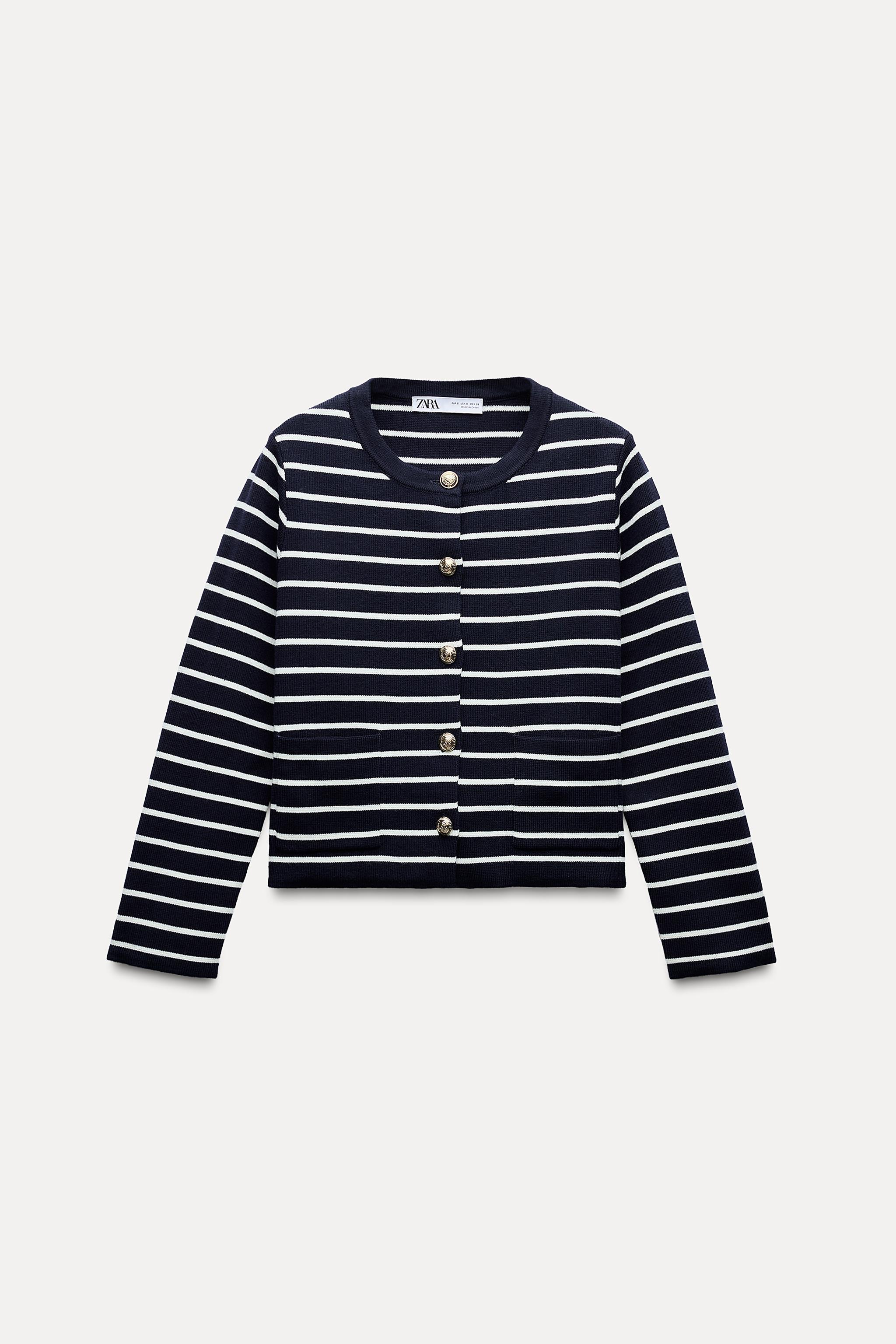 STRIPED KNIT CARDIGAN Product Image