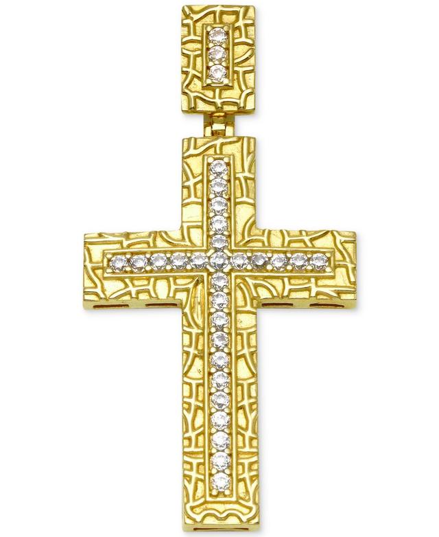 Mens Diamond Textured Cross Pendant (1/4 ct. t.w.) in 10k gold Product Image