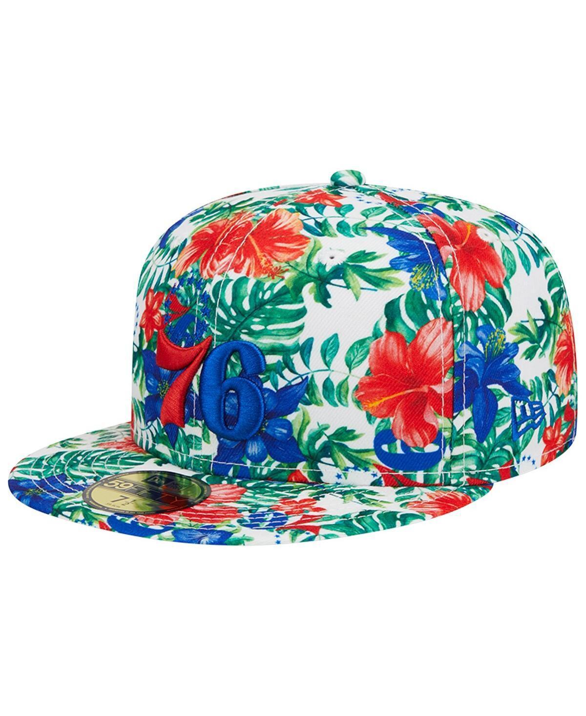 Mens New Era Philadelphia 76ers Tropical Hibiscus 59FIFTY Fitted Hat Product Image