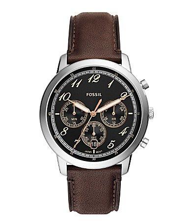 Fossil Mens Neutra Chronograph Brown Leather Strap Watch Product Image