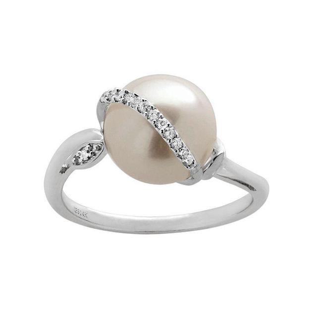 PearLustre by Imperial Freshwater Cultured Pearl & Diamond Accent 14k White Gold Ring, Womens Product Image