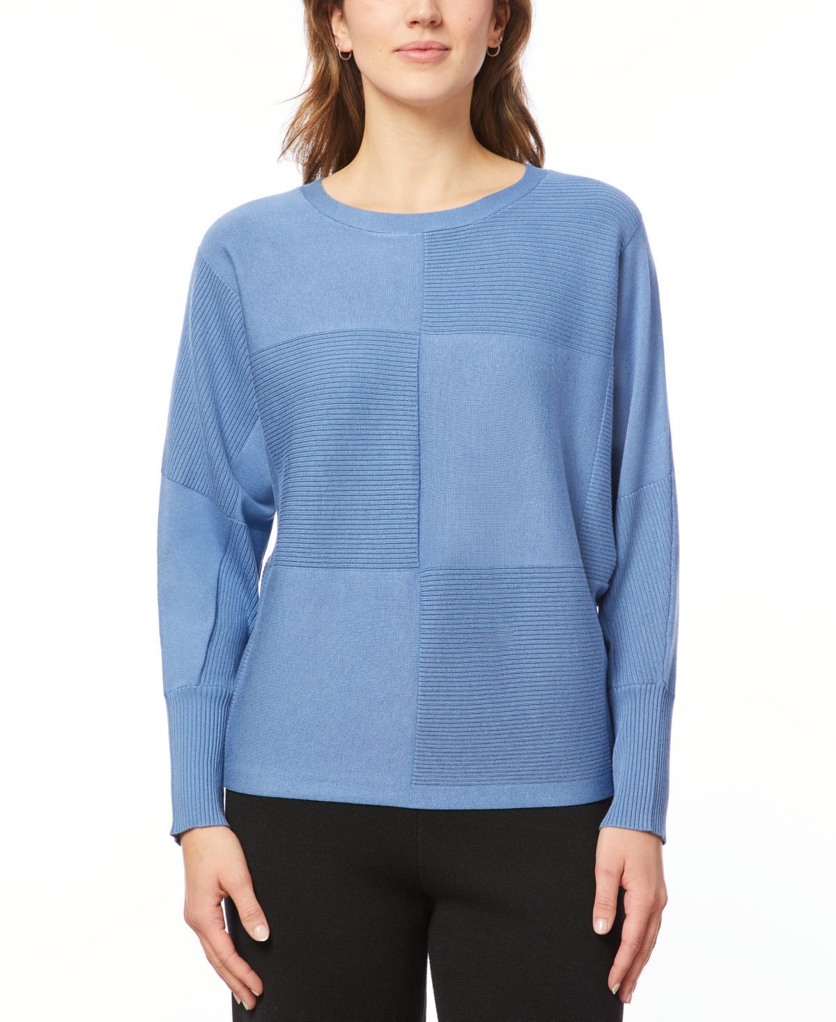 Melissa Paige Womens Ribbed Block-Stitch Dolman-Sleeve Sweater Product Image