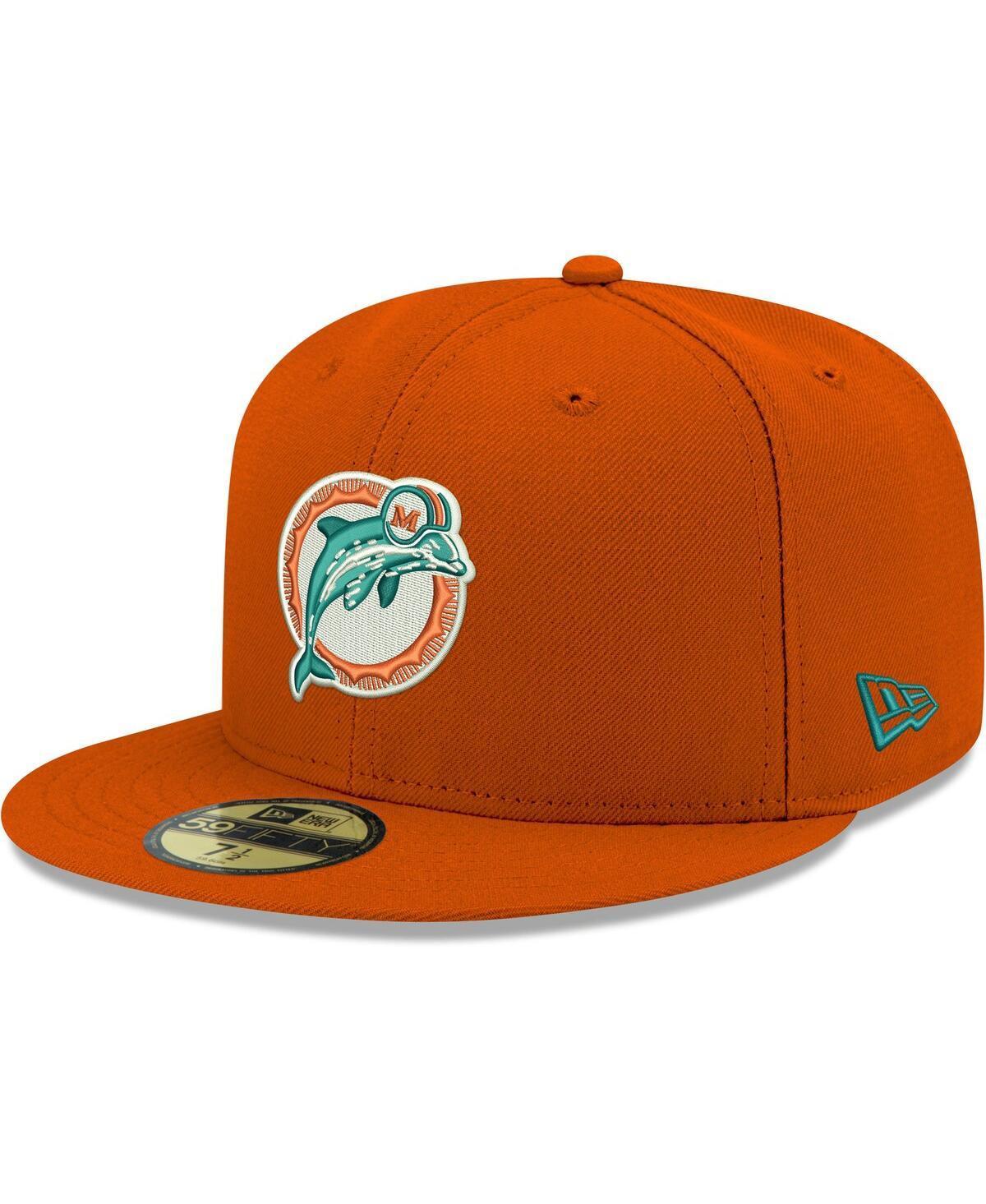 Mens New Era Miami Dolphins Omaha Throwback 59FIFTY Fitted Hat Product Image