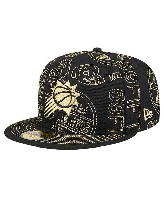 New Era Mens Black Phoenix Suns 59FIFTY Day Allover Print Stencil Fitted Hat Product Image