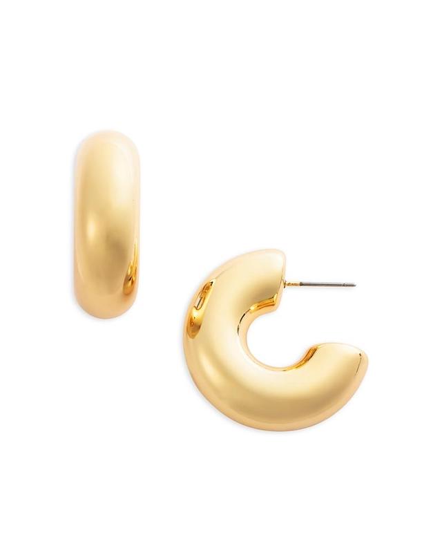 Womens 14K Goldplated Tube Hoop Earrings Product Image