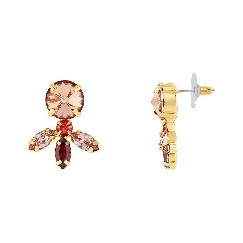 Emberly Gold Tone Simulated Stone Cluster Stud Earrings, Womens, Pink Product Image