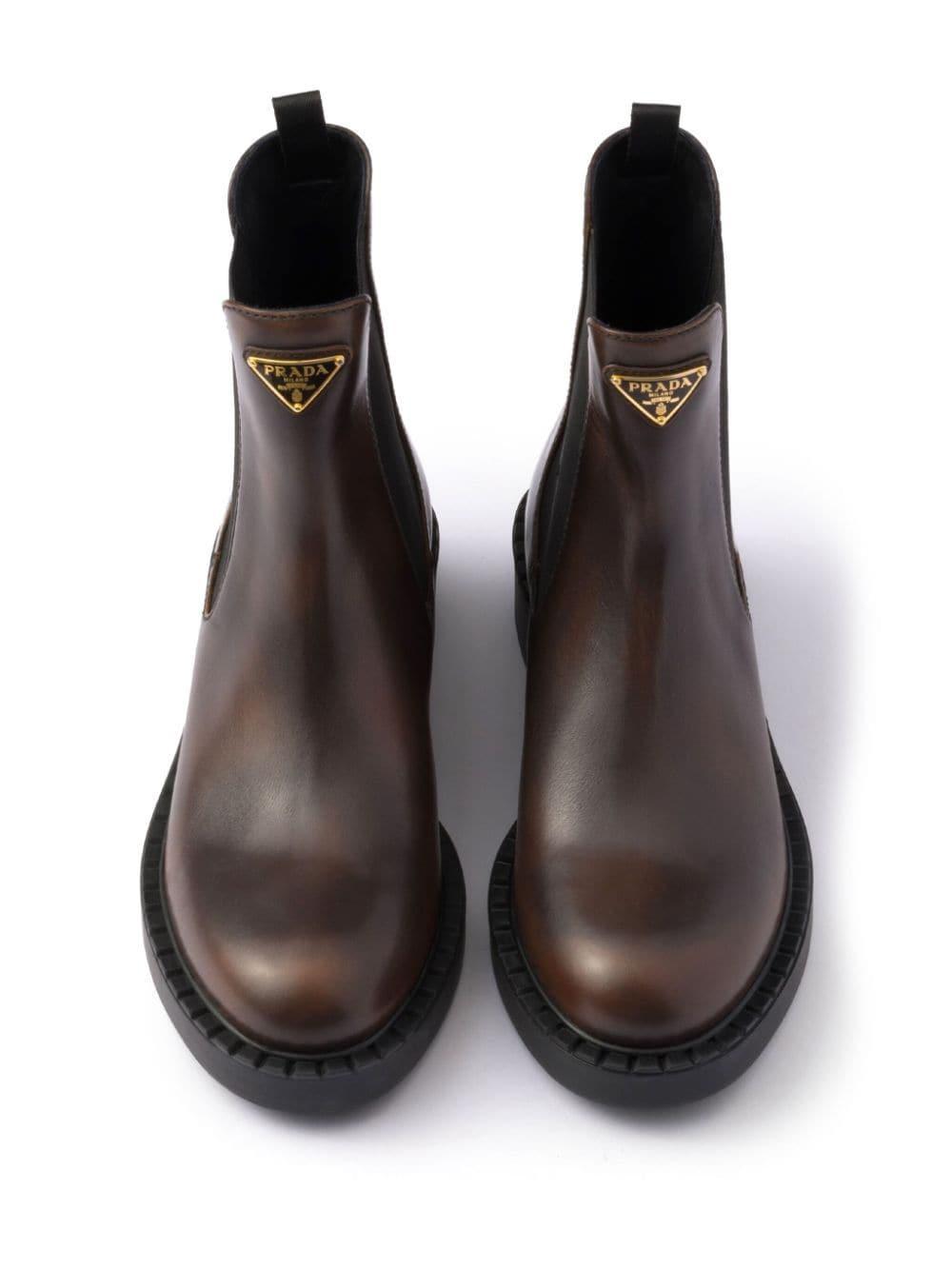 50mm Leather Chelsea Boots In Brown Product Image