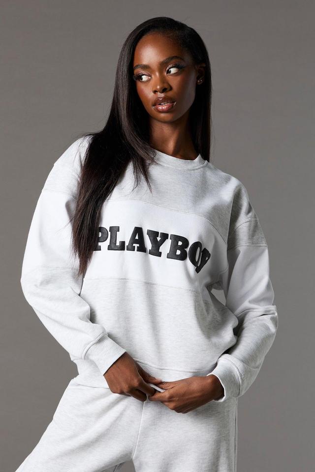 Playboy Graphic Colourblock Fleece Sweatshirt Female Product Image