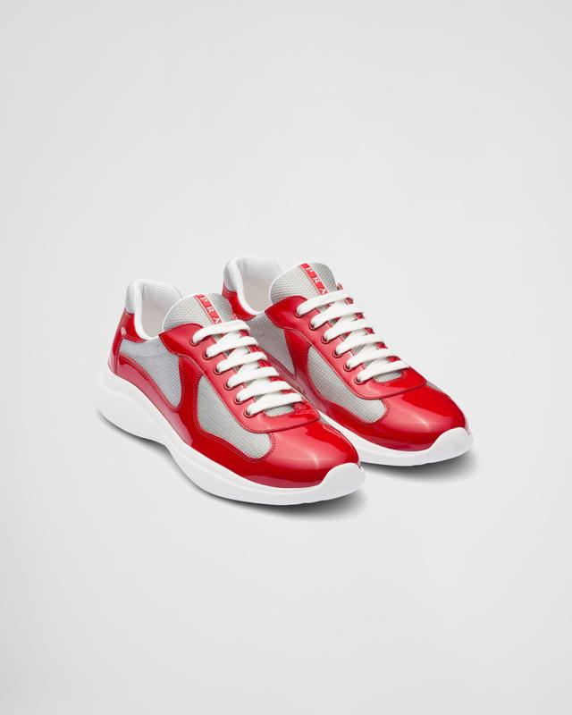 Patent leather and technical fabric Prada America's Cup sneakers Product Image