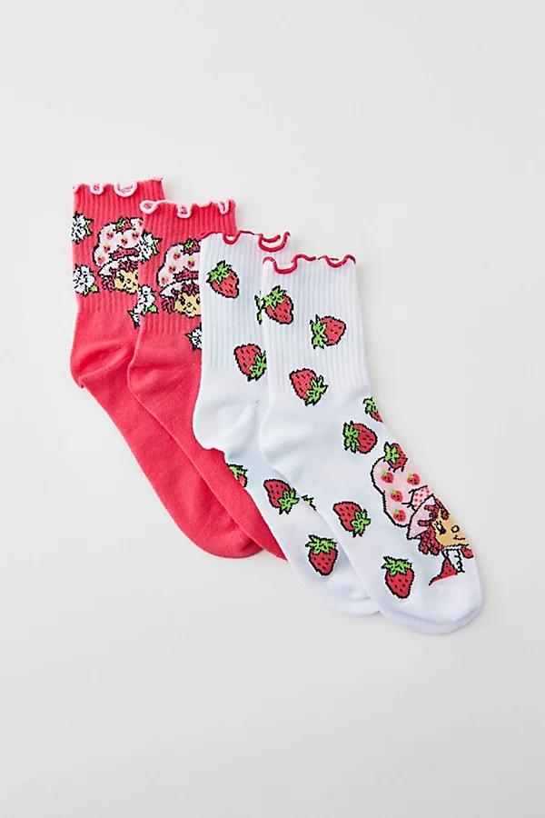 Strawberry Shortcake Lettuce Edge Sock 2-Pack Womens at Urban Outfitters Product Image