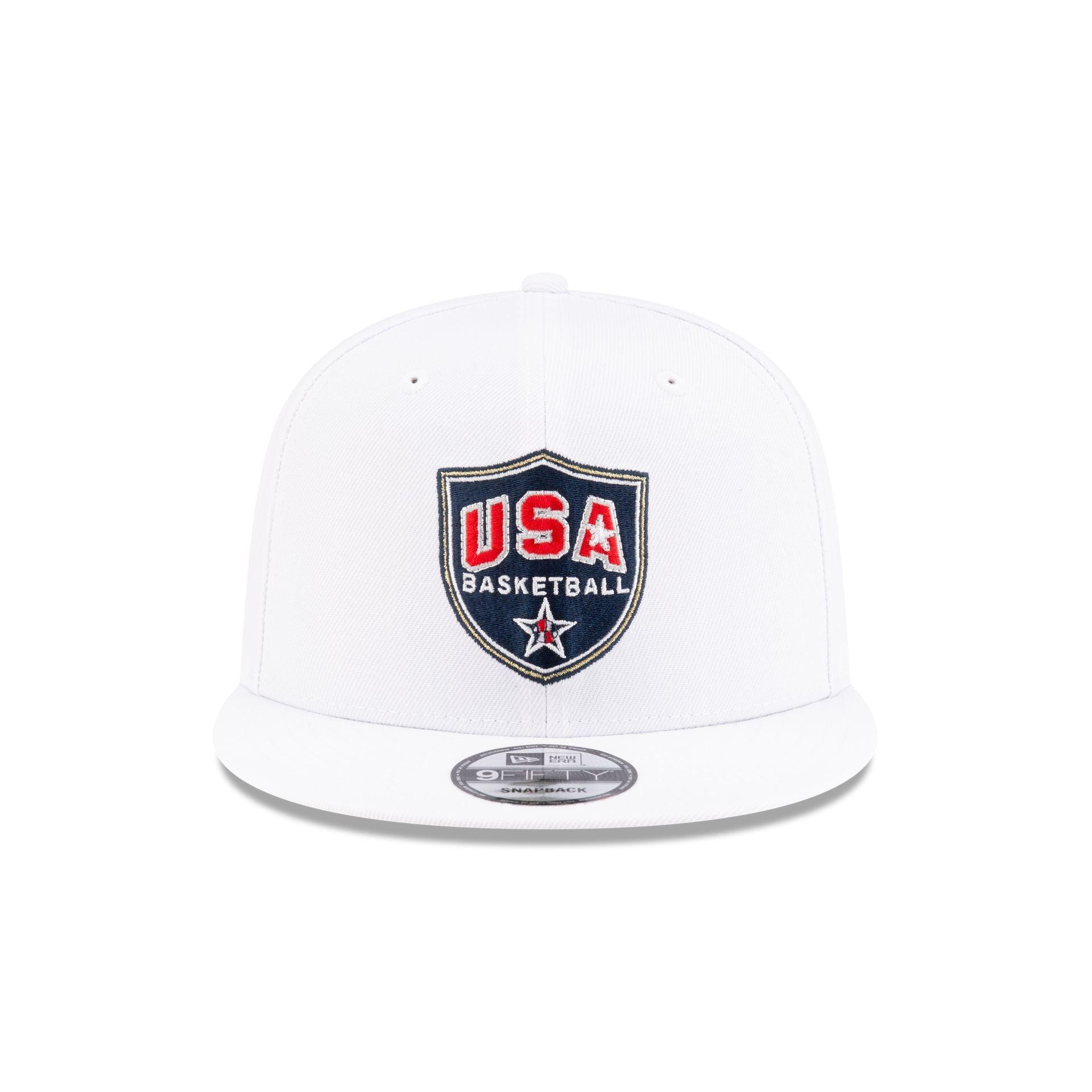 USA Basketball Shield Optic White 9FIFTY Snapback Hat Male Product Image