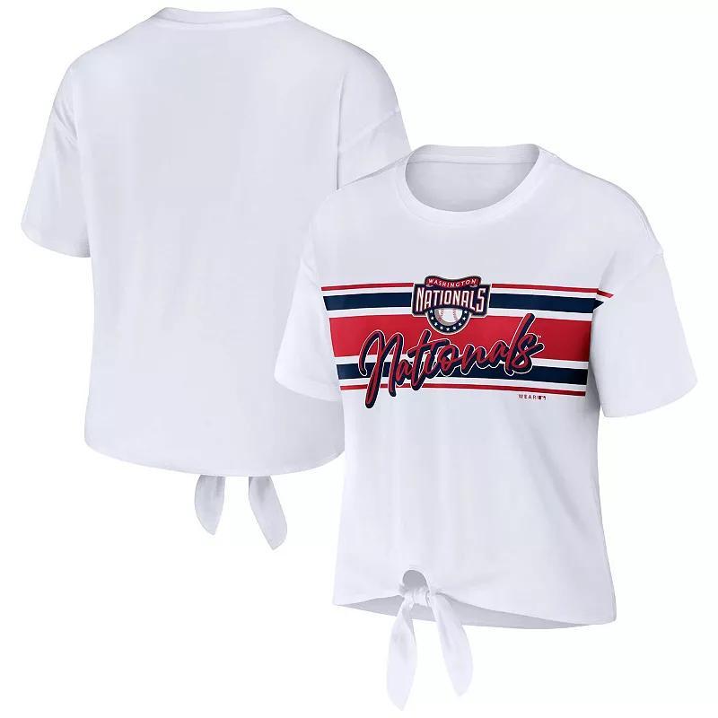 Womens WEAR by Erin Andrews Washington Nationals Front Tie T-Shirt Product Image