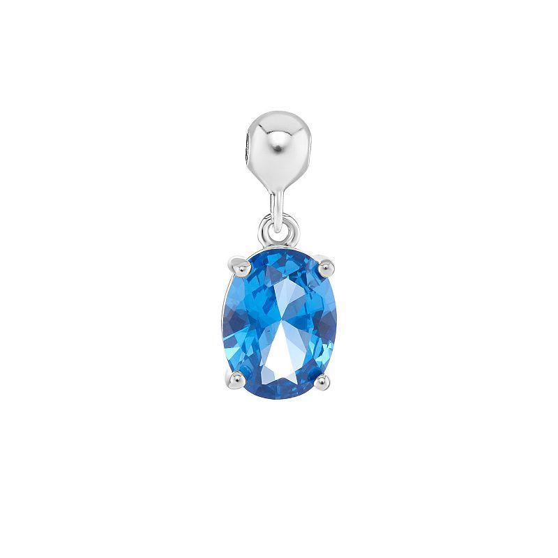 PRIMROSE Sterling Silver Oval Cubic Zirconia Sliding Charm, Womens, Sterling September Product Image