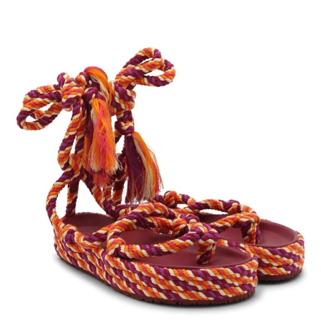 ISABEL MARANT Erol Tasseled Rope Sandals In Orange Product Image