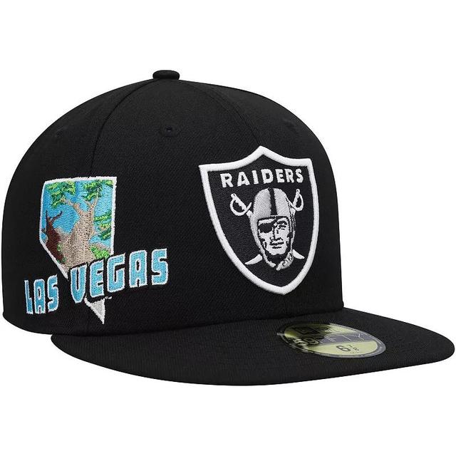 Mens New Era Black Las Vegas Raiders Stateview 59FIFTY Fitted Hat Product Image