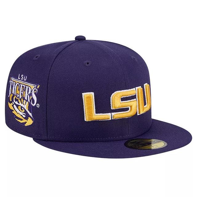 Mens New Era LSU Tigers Throwback 59FIFTY Fitted Hat Product Image