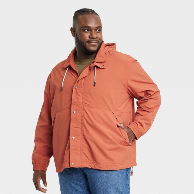 Mens Big & Tall Elevated Rain Jacket - Goodfellow & Co Orange 5XLT Product Image