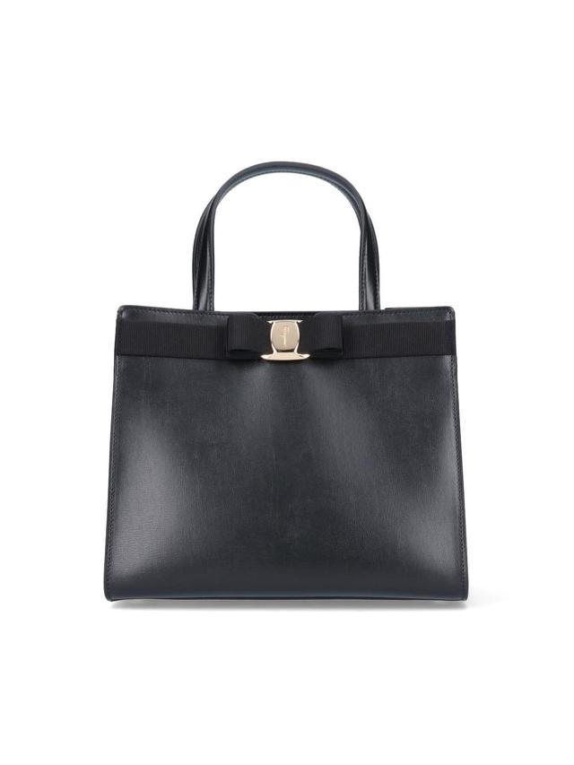 Bow Tote Bag In Black Product Image