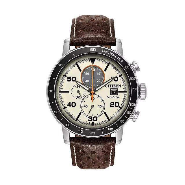 Men's Citizen Eco-DriveÂ® Brycen Chronograph Strap Watch with Black Dial (Model: Ca0649-14E) Product Image