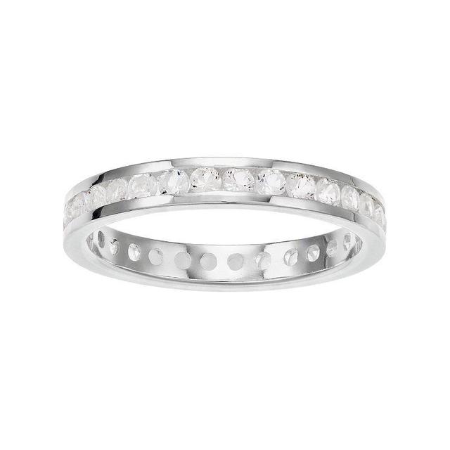 Traditions Jewelry Company Sterling Silver Channel-Set White Topaz Birthstone Ring, Womens Product Image