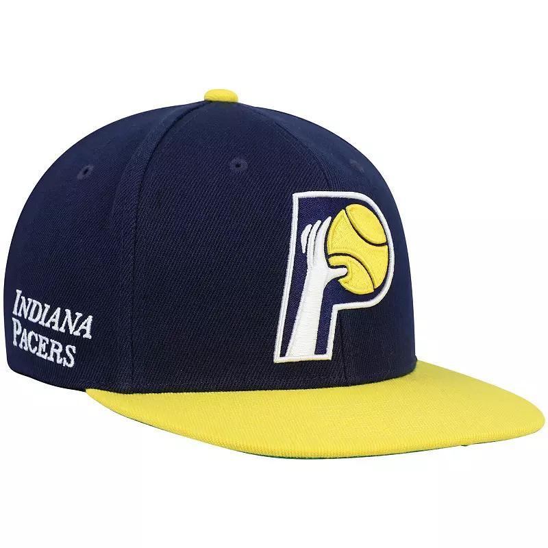 Mens Mitchell & Ness Navy Indiana Pacers Hardwood Classics Core Side Snapback Hat - Navy Product Image