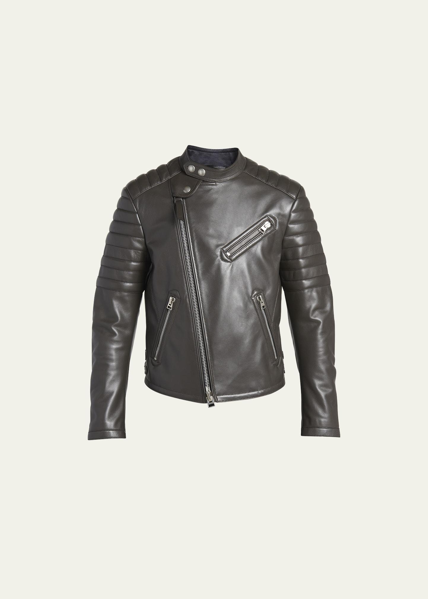 Mens Leather Moto Jacket Product Image