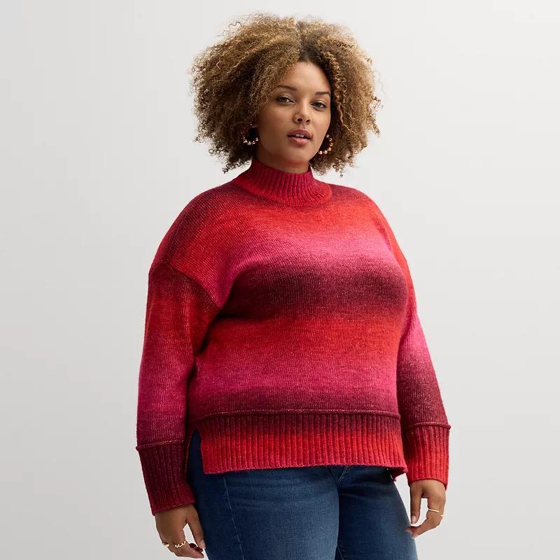 Plus Size Nine West Mock Neck Pullover Sweater, Womens product image