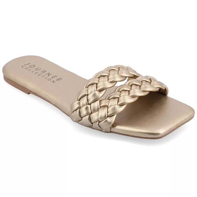 Journee Collection Sawyerr Womens Braided Slide Sandals Product Image