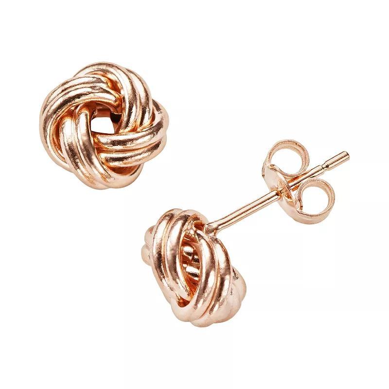 Jordan Blue 14k Rose Gold Love Knot Stud Earrings, Womens, Pink Product Image