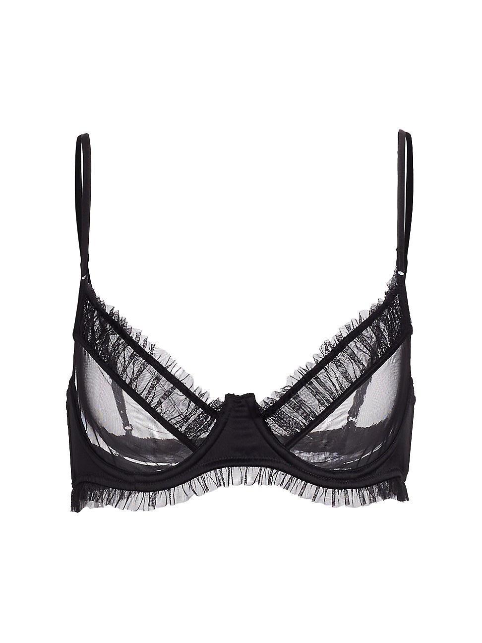 Womens Ruffled Tulle Demi Bra Product Image