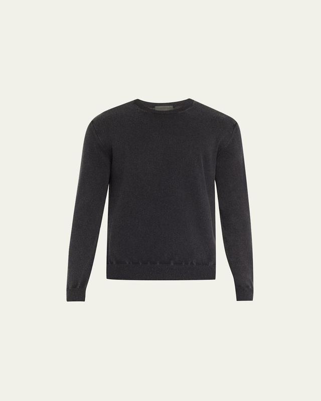 Mens Stonewashed Cashmere Crewneck Sweater Product Image