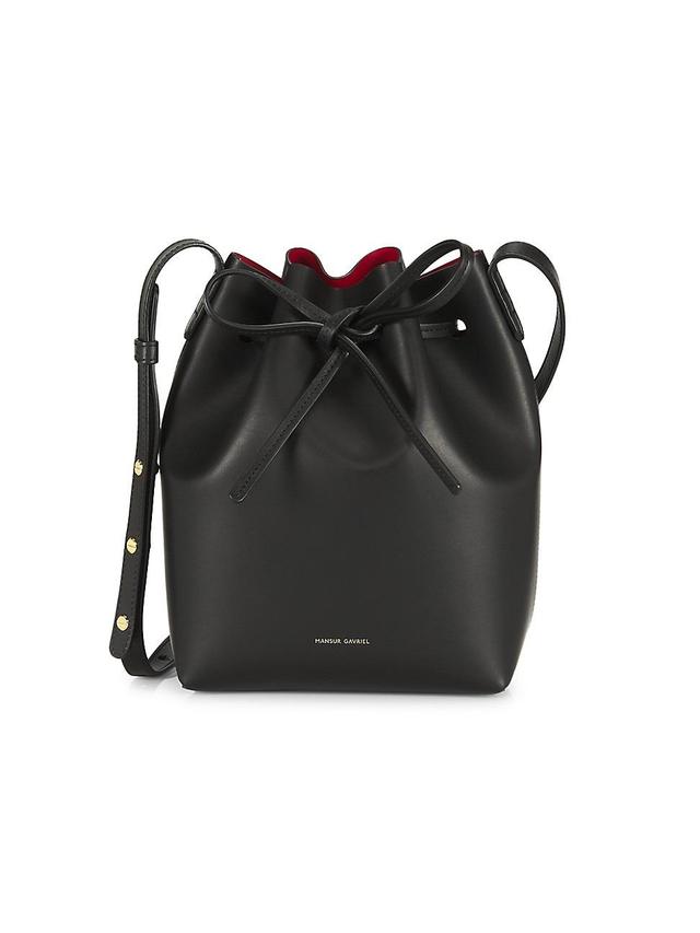 Womens Mini Leather Bucket Bag Product Image