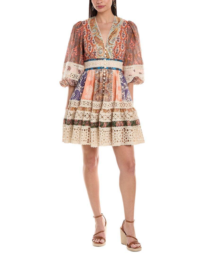 ZIMMERMANN Devi Spliced Mini Dress In Spliced Paisley Product Image