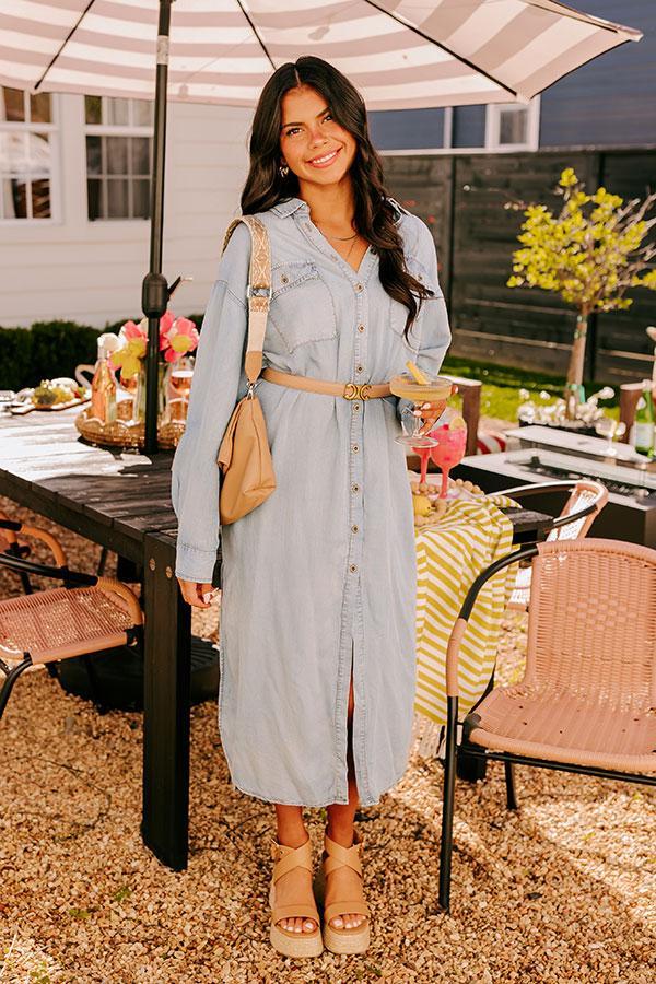 Street Chic Chambray Maxi Dress Product Image