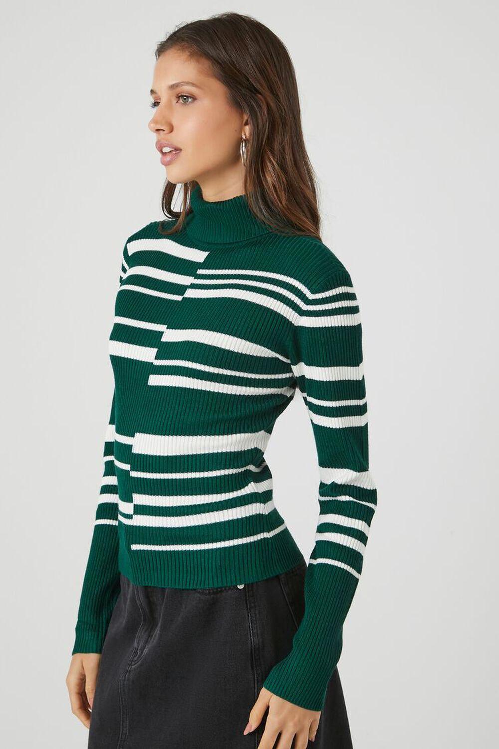 Abstract Striped Turtleneck Sweater Top | Forever 21 Product Image