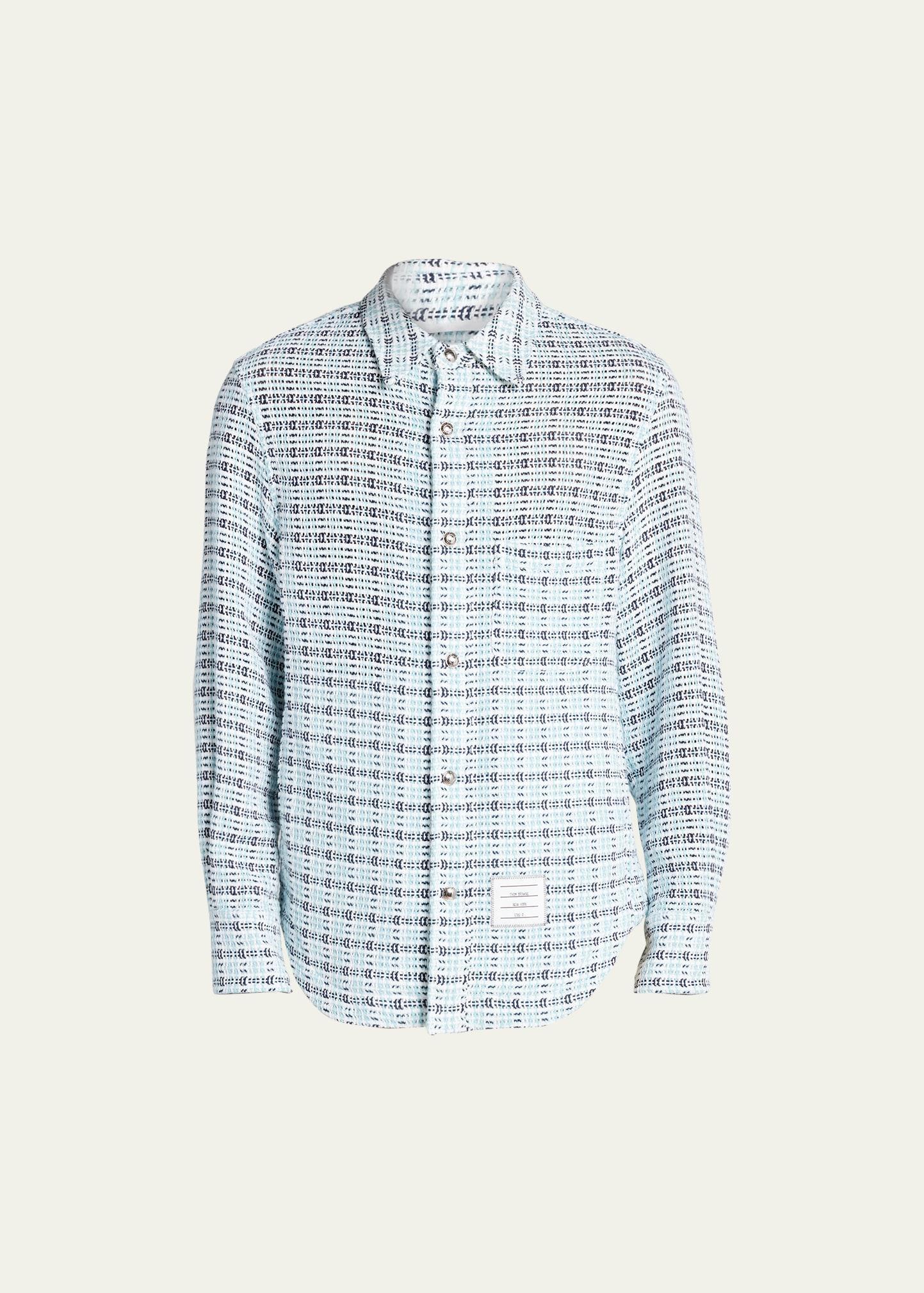 Mens Plaid Snap-Front Shirt Jacket Product Image