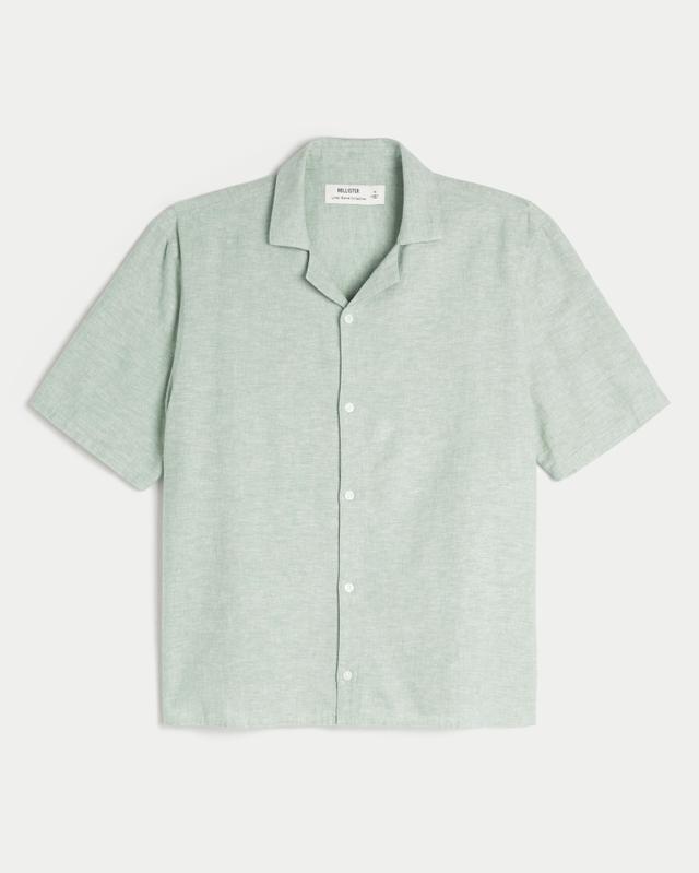 Short-Sleeve Linen-Blend Shirt Product Image