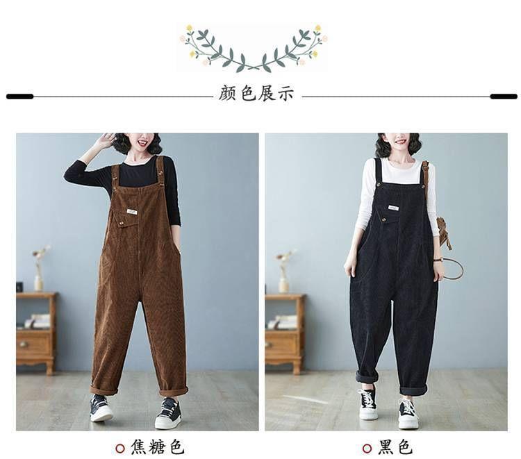 Corduroy Loose Fit Jumpsuit Product Image