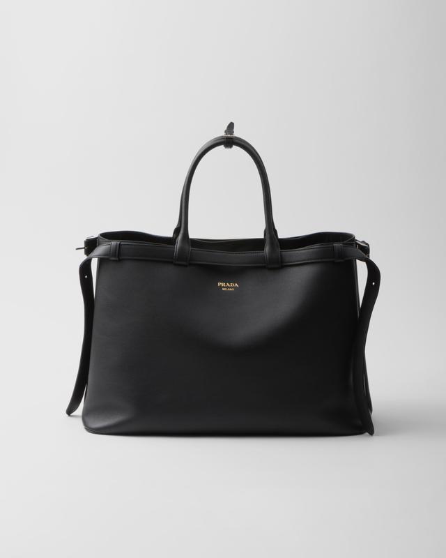 Prada Buckle leather handbag with double belt Product Image