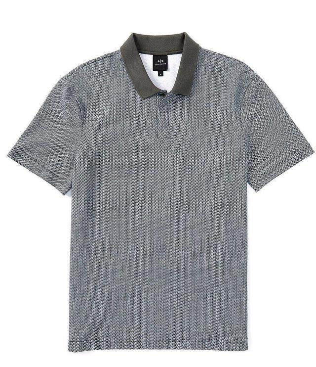 Armani Exchange Urban Printed Pique Short Sleeve Polo Shirt Product Image