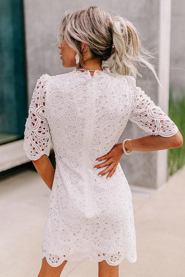 Claim To Love Crochet Dress in White Product Image