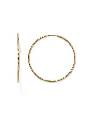 14K Yellow Gold Twisted Endless Hoop Earrings - 100% Exclusive Product Image