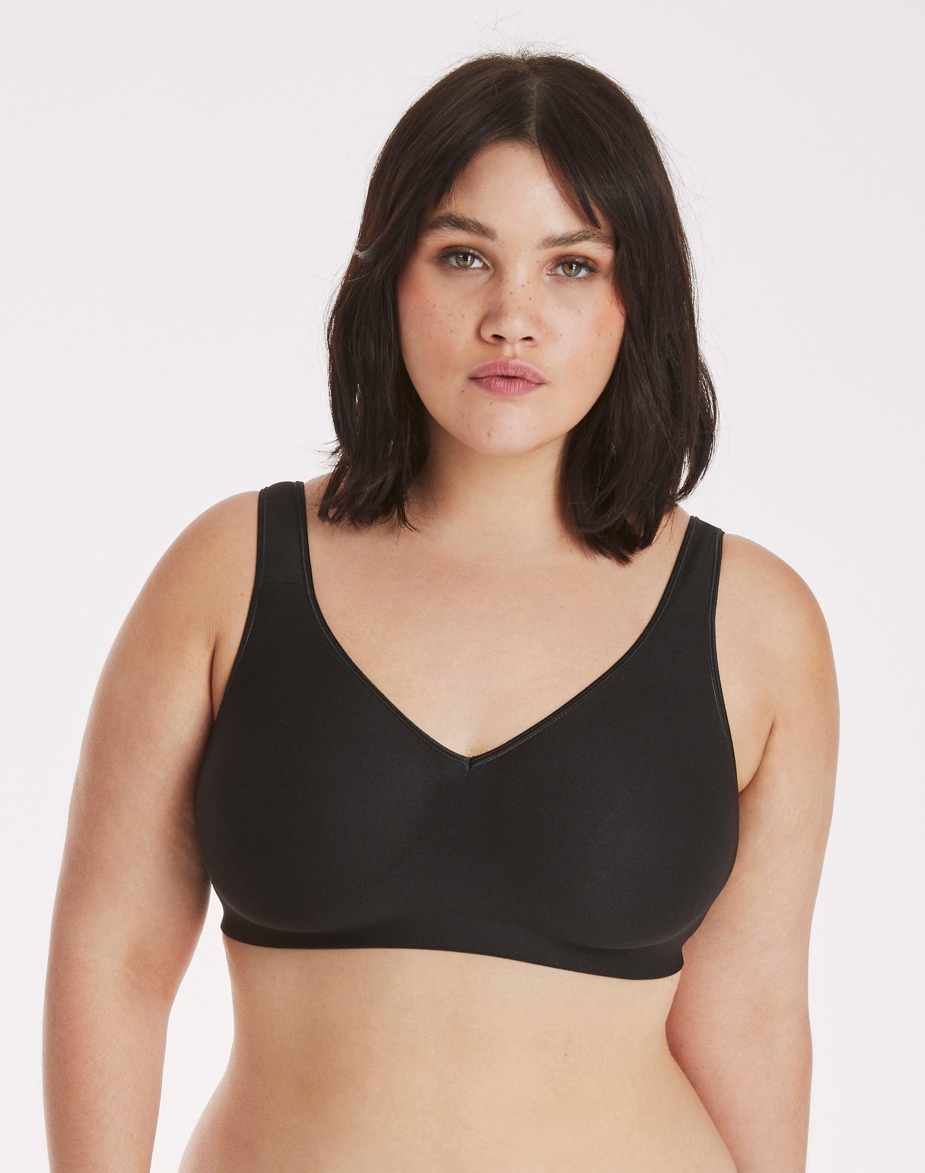 Hanes Smooth Comfort Womens Wireless T-Shirt Bra with Moisture Wicking Black S Product Image