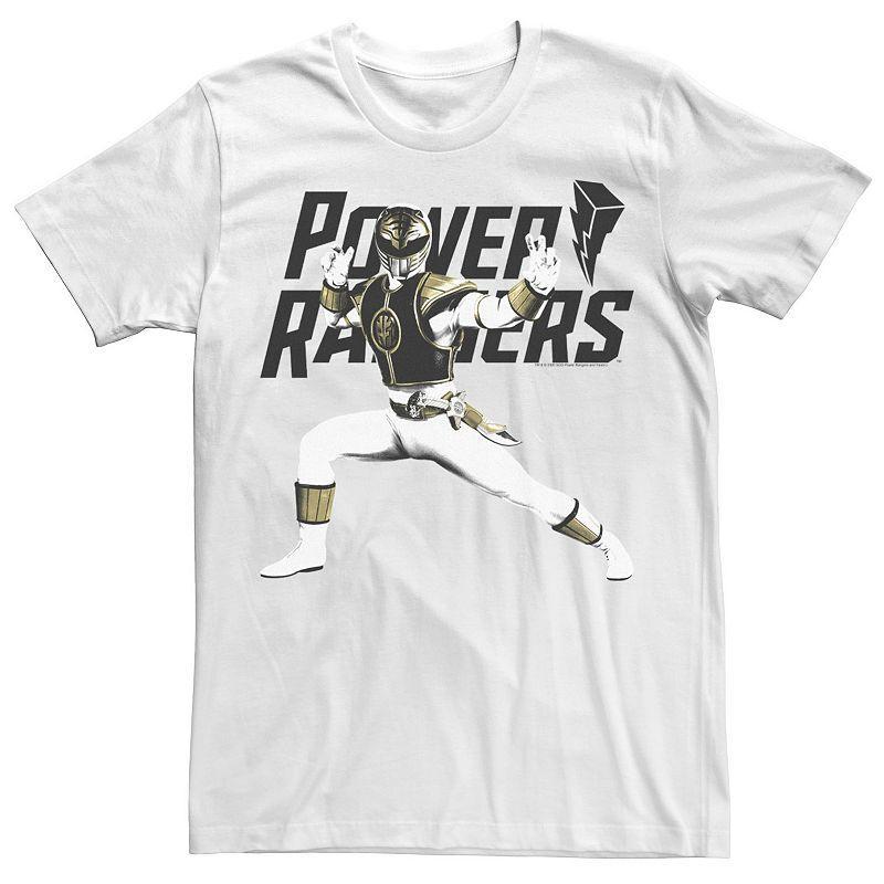 Mens Power Rangers White Ranger Action Pose Tee Product Image