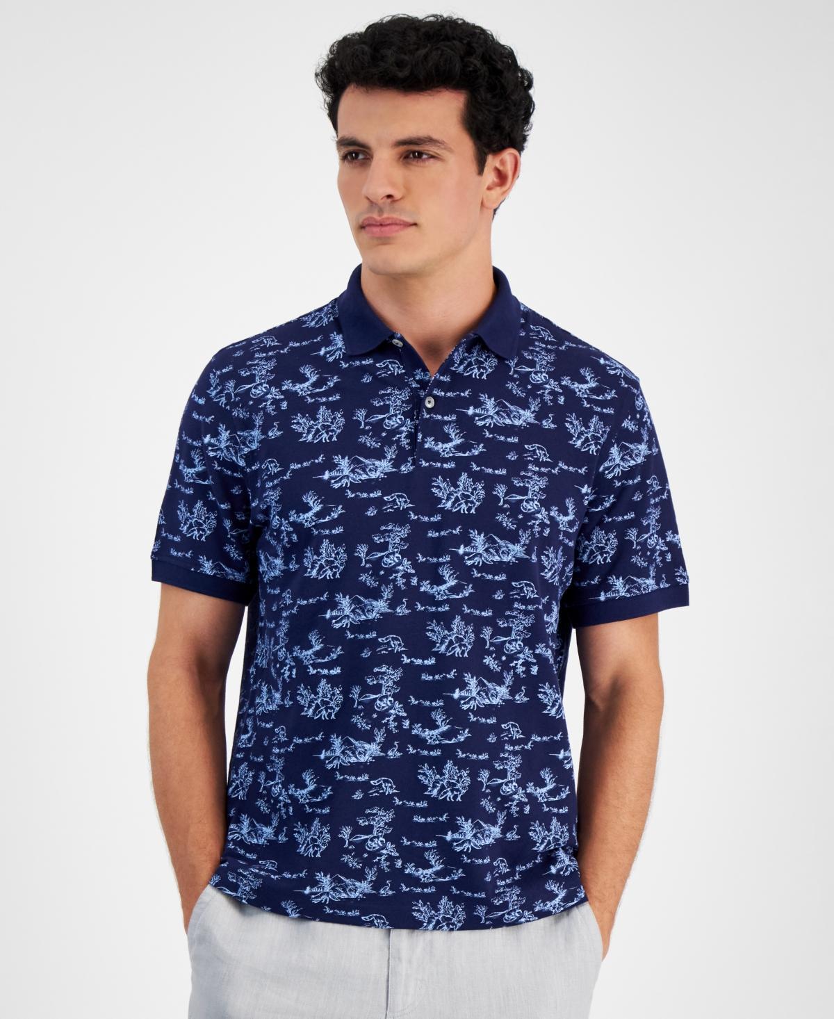 Club Room Mens Fox-Pattern Pique Polo Shirt, Created for Macys Product Image